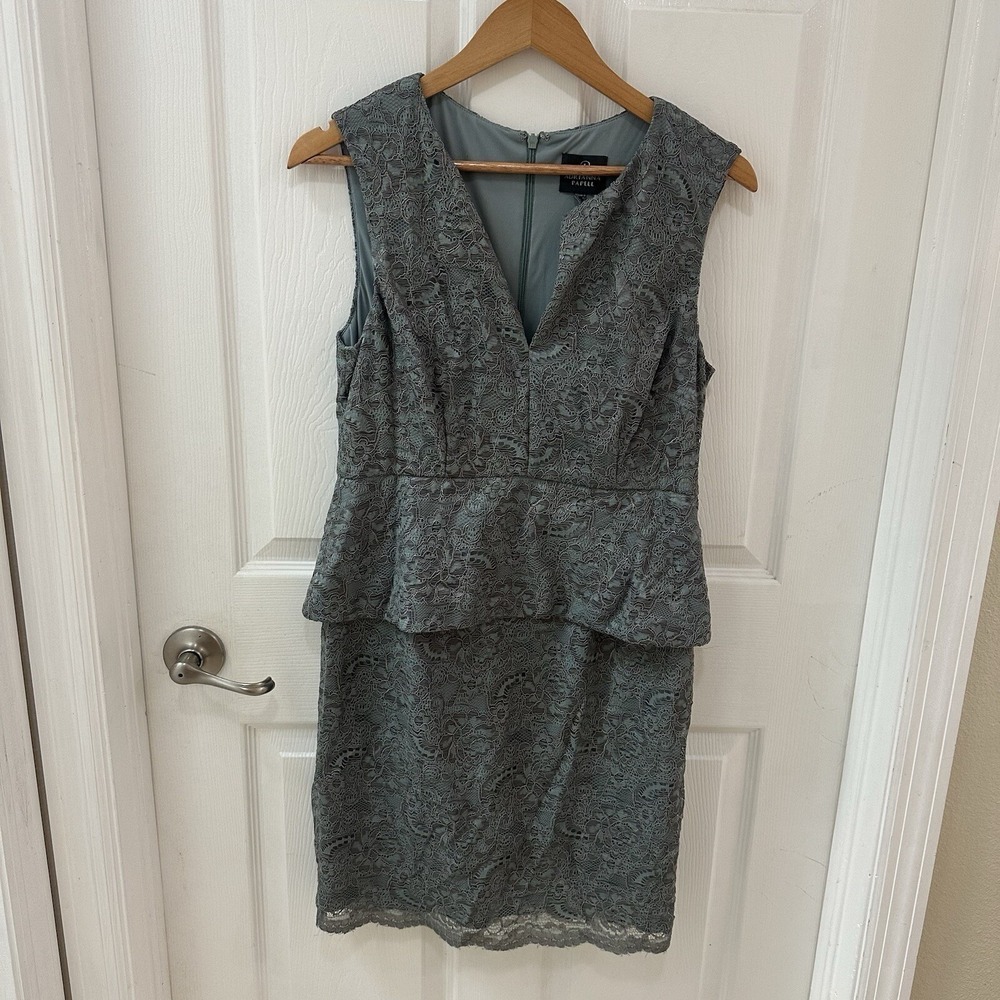 Adrianna Papell 2 Layer Lace Sleeveless Formal Dress 10 Lined Cocktail Christmas